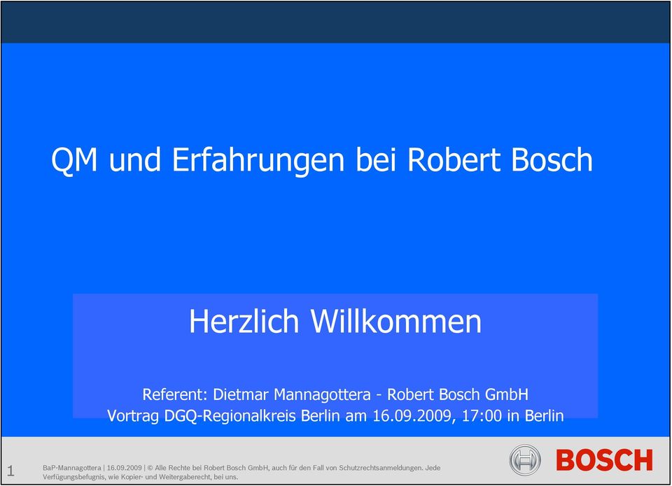 Mannagottera - Robert Bosch GmbH Vortrag