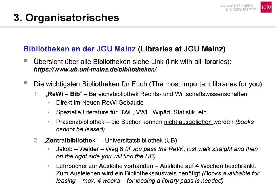 ReWi Bib Bereichsbibliothek Rechts- und Wirtschaftswissenschaften Direkt im Neuen ReWi Gebäude Spezielle Literature für BWL, VWL, Wipäd, Statistik, etc.