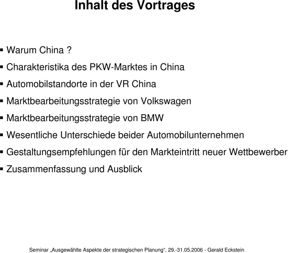 Marktbearbeitungsstrategie von Volkswagen Marktbearbeitungsstrategie von BMW