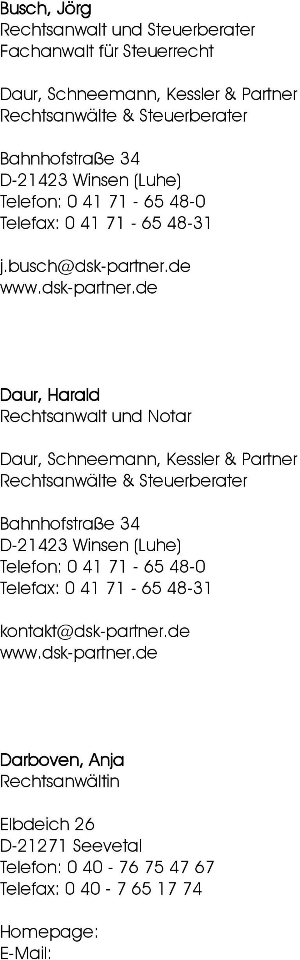 de Daur, Harald und Notar kontakt@dsk-partner.