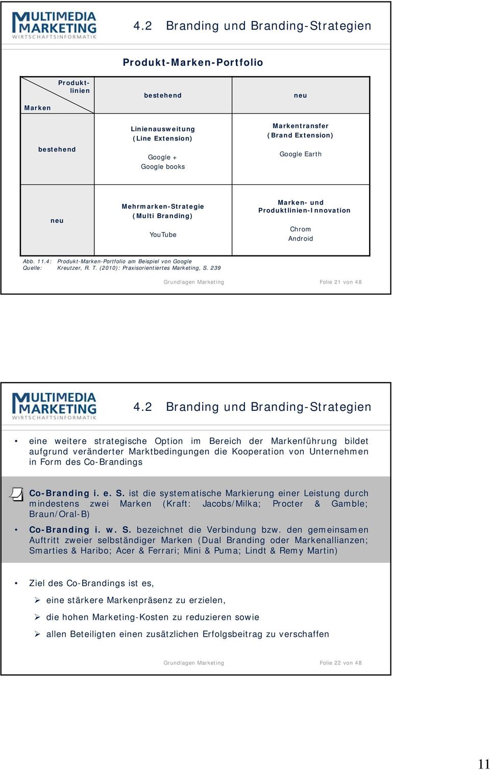 239 Folie 21 von 48 eine weitere strategische Option im Bereich der Markenführung bildet aufgrund veränderter Marktbedingungen die Kooperation von Unternehmen in Form des Co-Brandings Co-Brandingi.e.S.