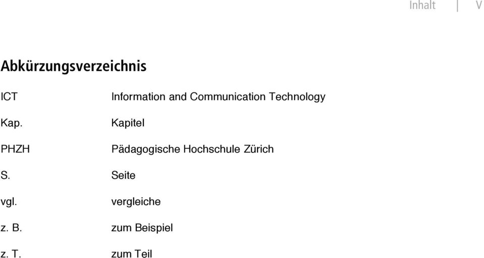 Kapitel Pädagogische Hochschule Zürich S.