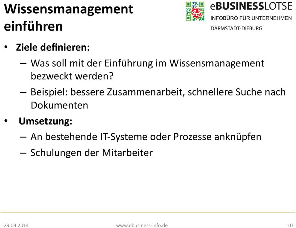 Beispiel: bessere Zusammenarbeit, schnellere Suche nach Dokumenten