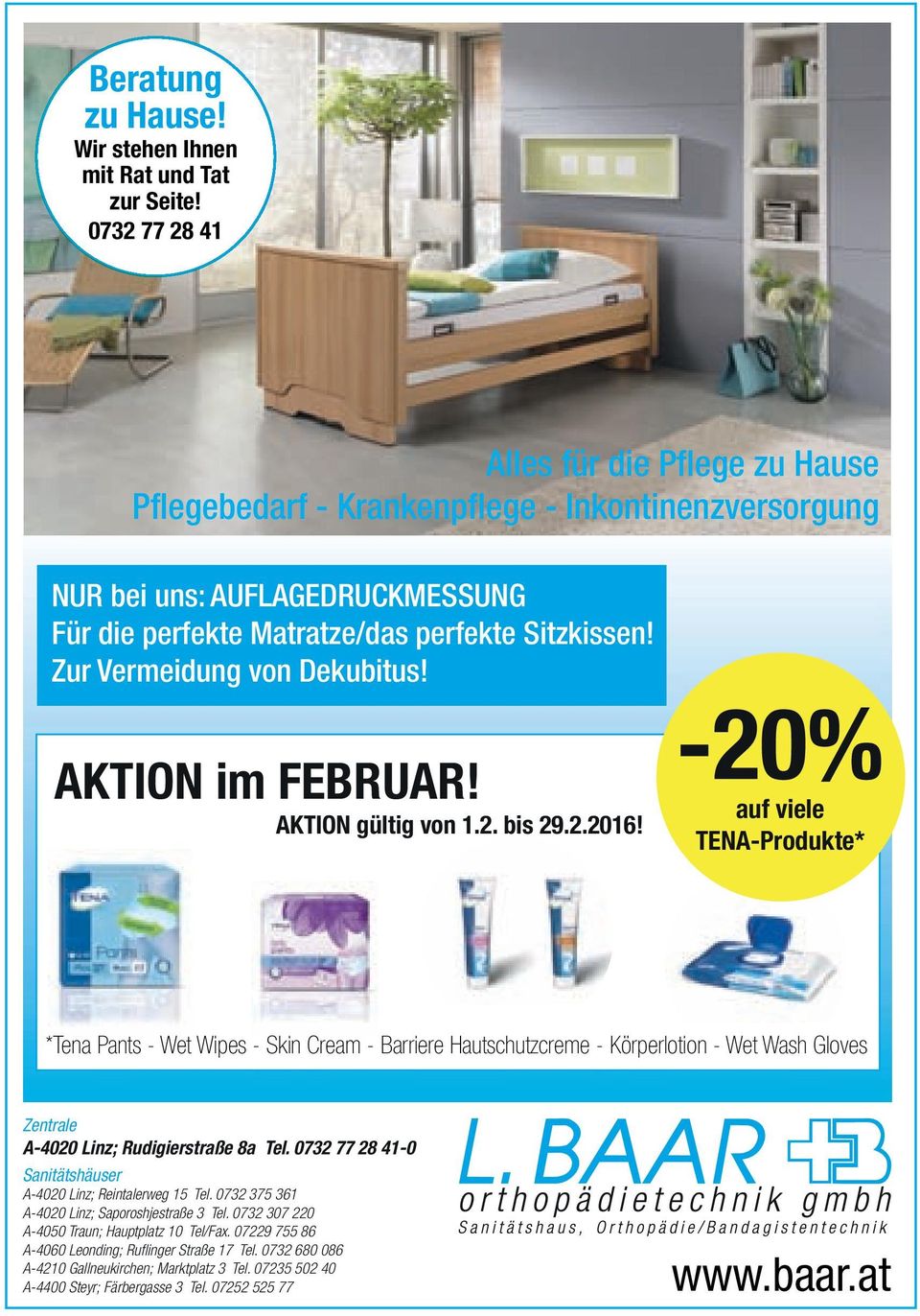 Zur Vermeidung von Dekubitus! AKTION im FEBRUAR! AKTION gültig von 1.2. bis 29.2.2016!