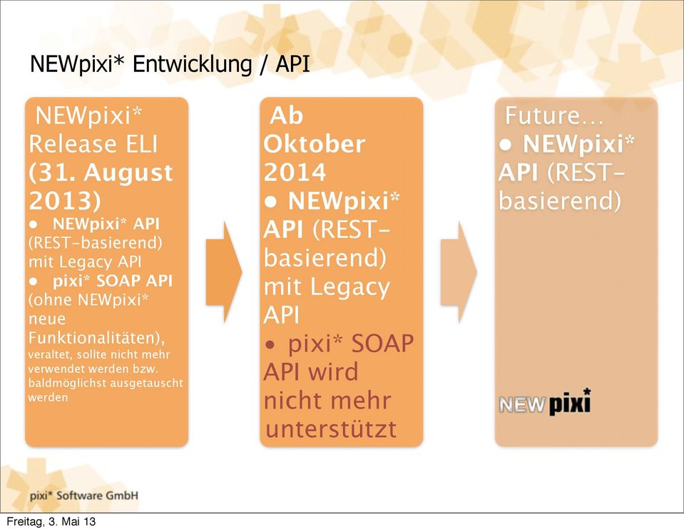 Funktionalitäten), veraltet, sollte nicht mehr verwendet werden bzw.