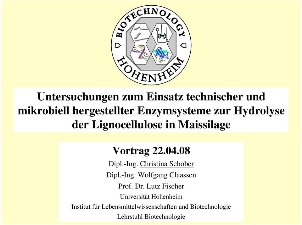Christina Schober Dipl.-Ing. Wolfgang Claassen Prof. Dr.