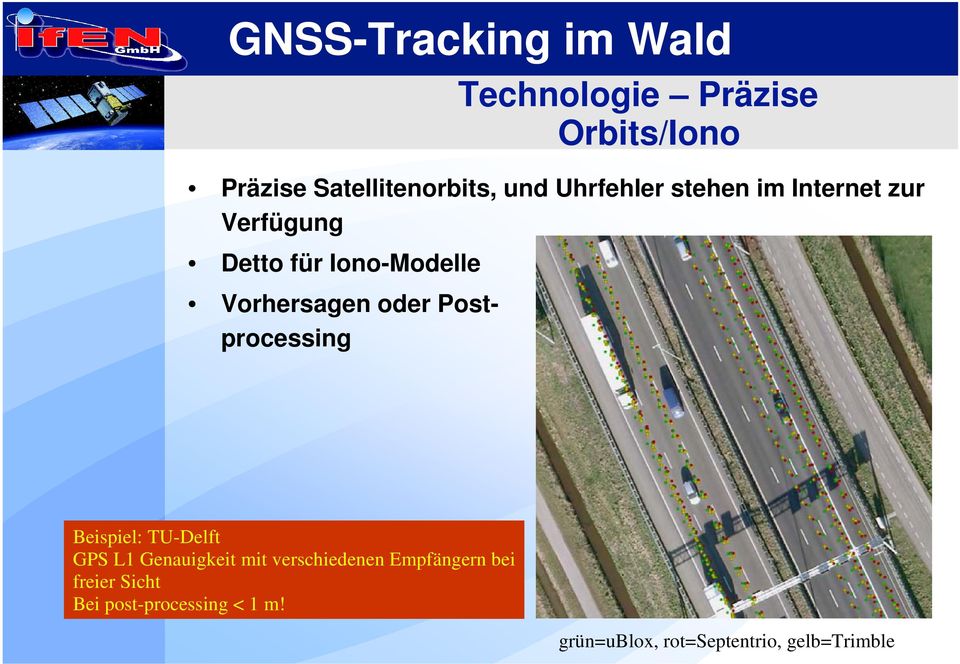 Postprocessing Beispiel: TU-Delft GPS L1 Genauigkeit mit verschiedenen