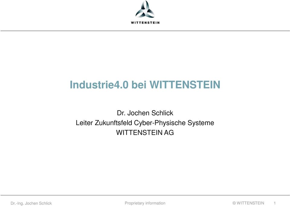Cyber-Physische Systeme WITTENSTEIN AG Dr.