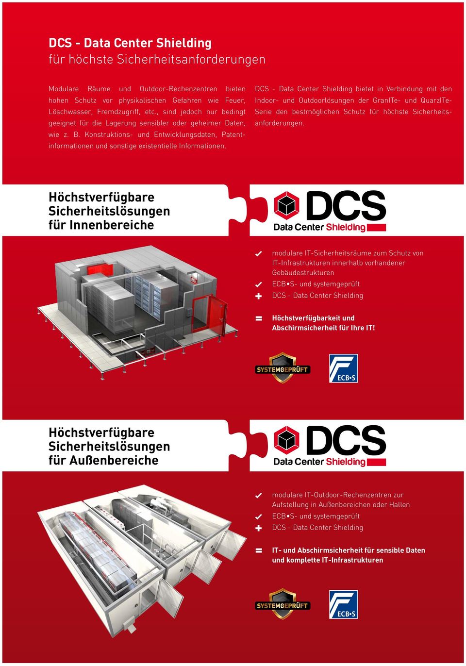 DCS - bietet in Verbindung mit den Indoor- und Outdoorlösungen der GranITe- und QuarzITe- Serie den bestmöglichen Schutz für höchste Sicherheitsanforderungen.