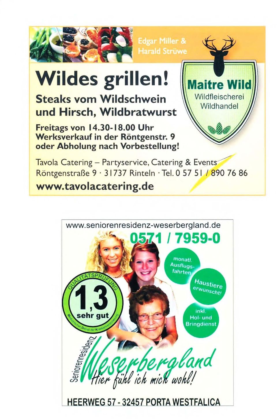 Maitre Wild Wildfleischerei Wildhandel Tavola Catering - Partyservice, Catering & Event~