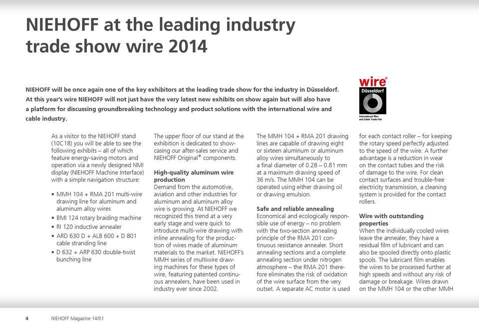 international wire and cable industry.