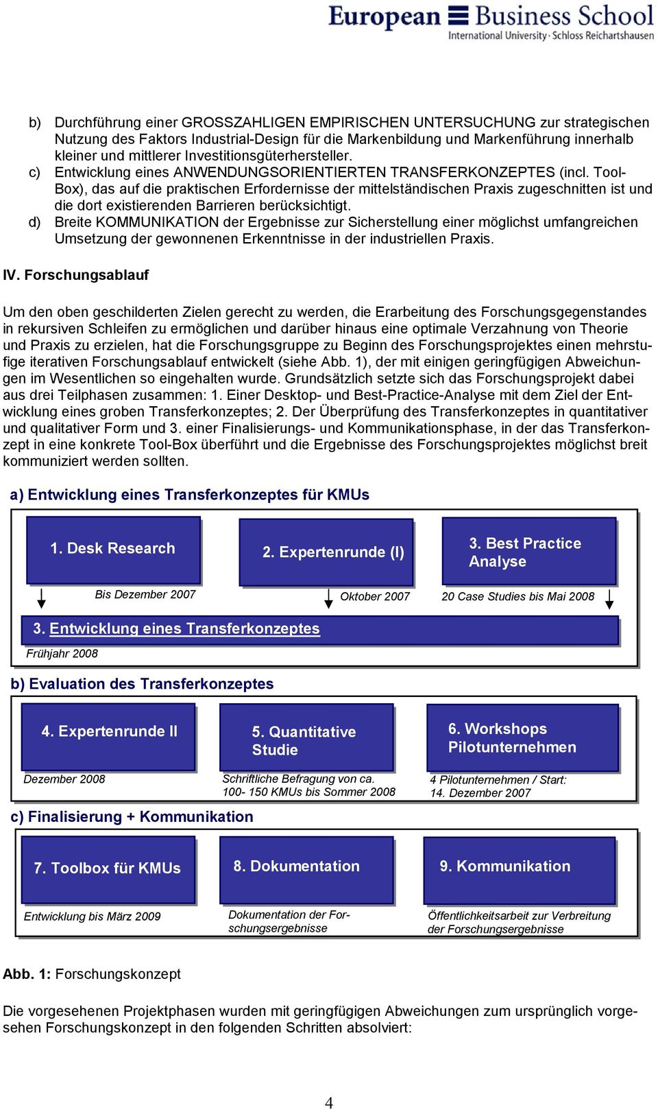 Tool- Box), das auf die praktischen Erfordernisse der mittelständischen Praxis zugeschnitten ist und die dort existierenden Barrieren berücksichtigt.