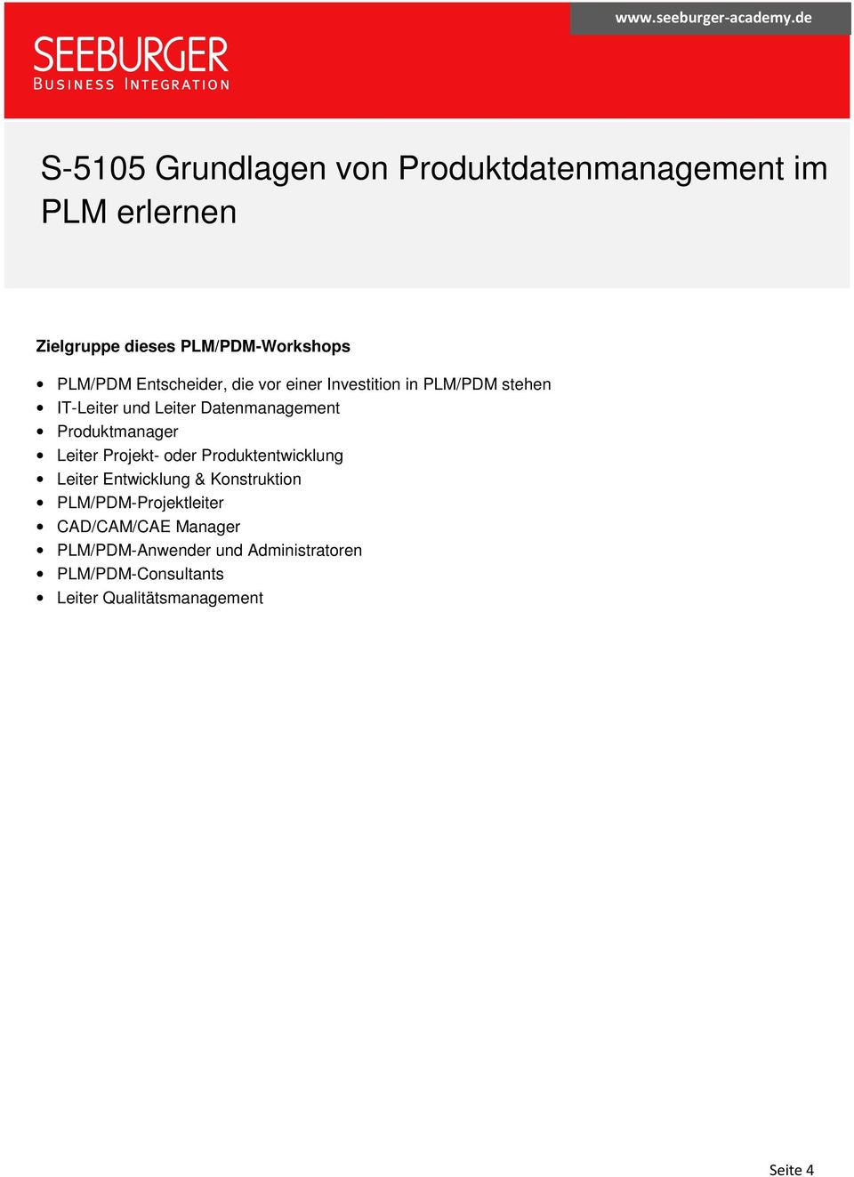 Produktentwicklung Leiter Entwicklung & Konstruktion PLM/PDM-Projektleiter CAD/CAM/CAE