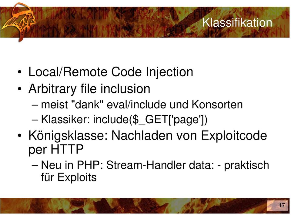 include($_get['page']) Königsklasse: Nachladen von Exploitcode
