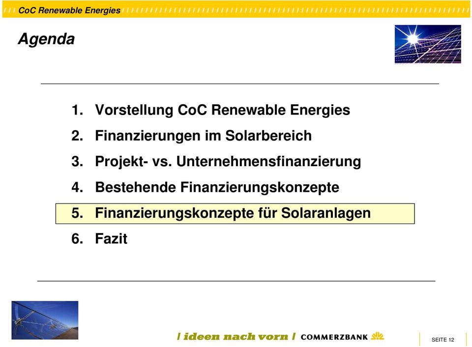 Finanzierungen im Solarbereich 3.