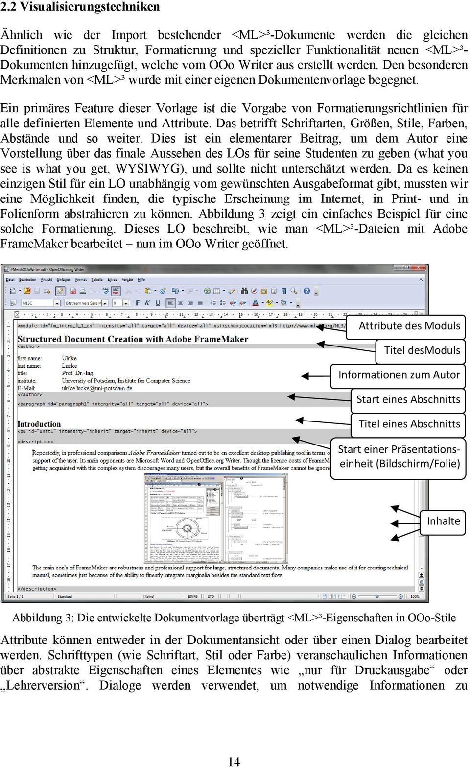 Ein primäres Feature dieser Vorlage ist die Vorgabe von Formatierungsrichtlinien für alle definierten Elemente und Attribute. Das betrifft Schriftarten, Größen, Stile, Farben, Abstände und so weiter.