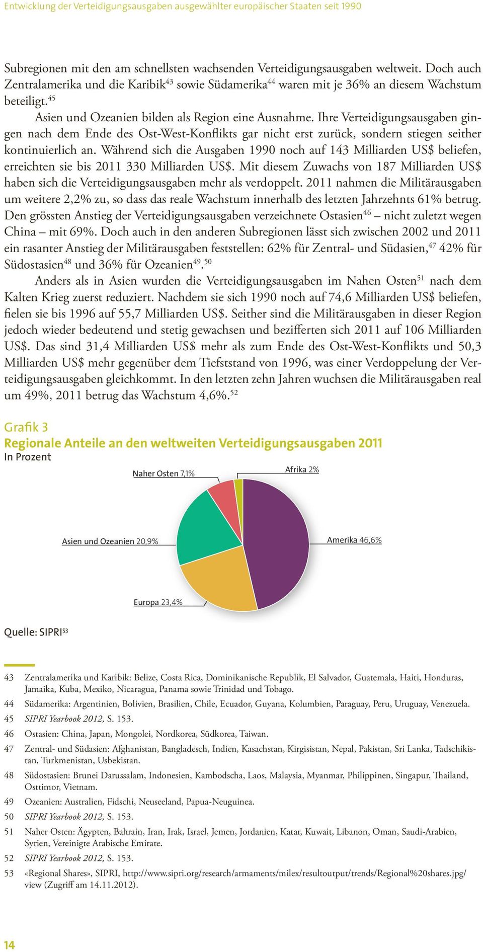 Während sich die Ausgaben 1990 noch auf 143 Milliarden US$ beliefen, erreichten sie bis 2011 330 Milliarden US$.