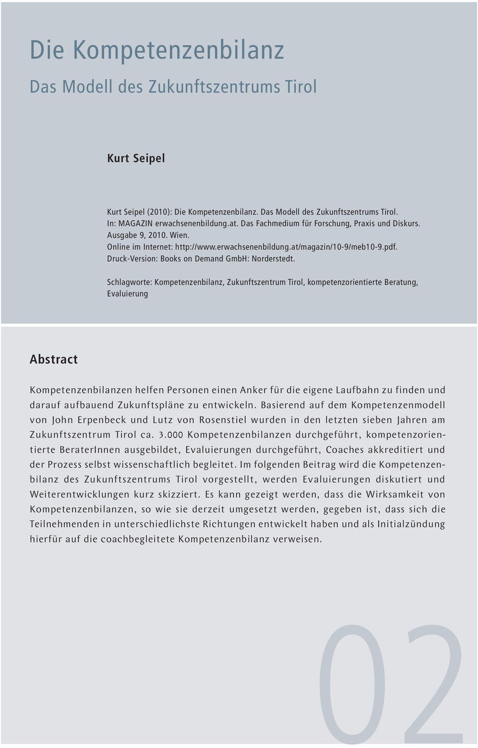 Druck-Version: Books on Demand GmbH: Norderstedt.