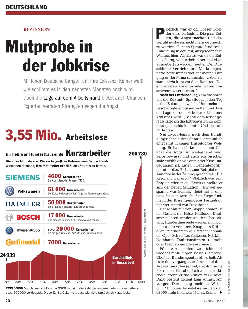 Die sechs größten Unternehmen Deutschlands versuchen dennoch, ihre Mitarbeiter mit Hilfe des Staates zu halten. Volkswagen 4600 Kurzarbeiter Bis April plant der Konzern 7400.