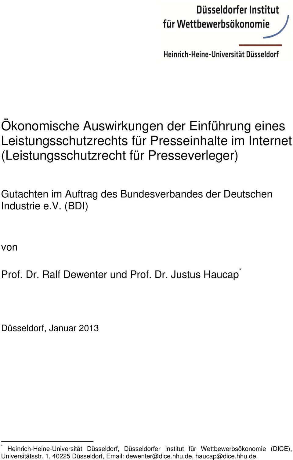 Ralf Dewenter und Prof. Dr.