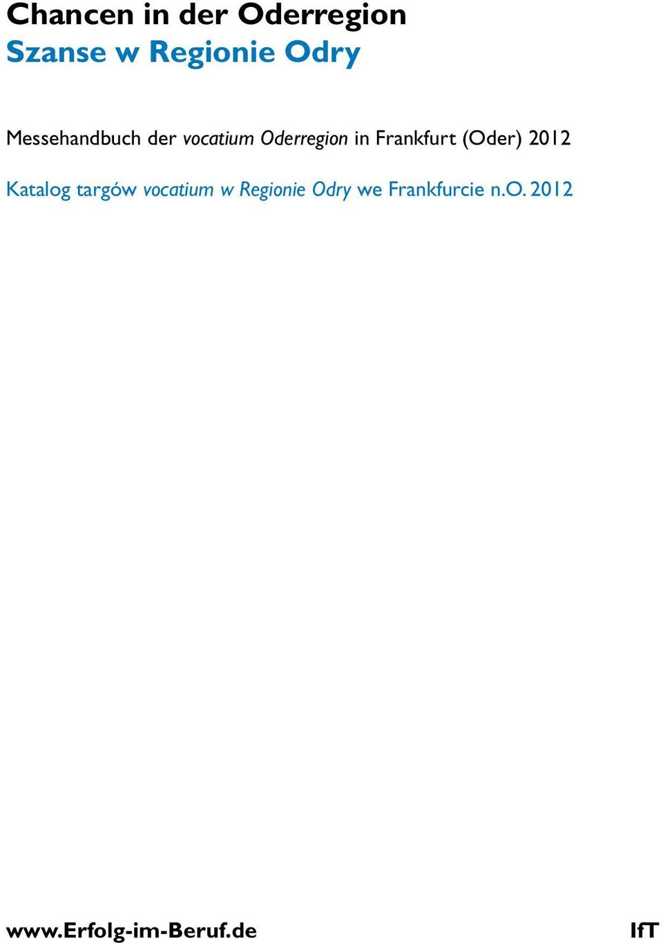 (Oder) 2012 Katalog targów vocatium w Regionie