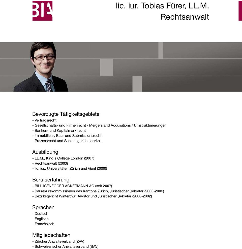 - Immobilien-, Bau- und Submissionsrecht -Prozessrecht und Schiedsgerichtsbarkeit - LL.M.