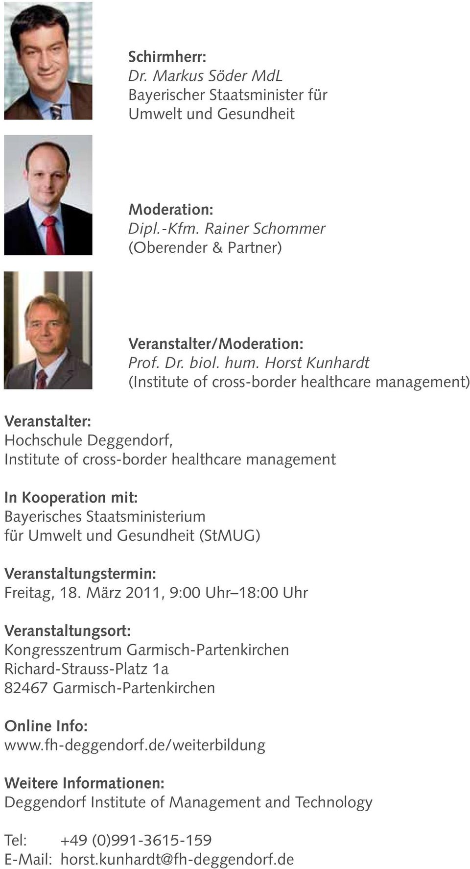 Staatsministerium für Umwelt und Gesundheit (StMUG) Veranstaltungstermin: Freitag, 18.