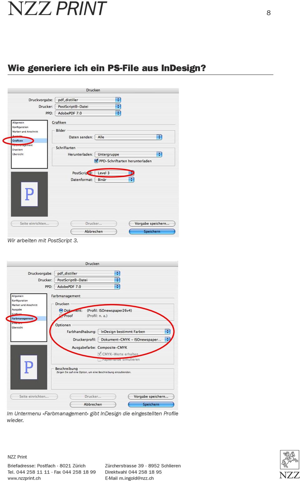 Wir arbeiten mit PostScript 3.