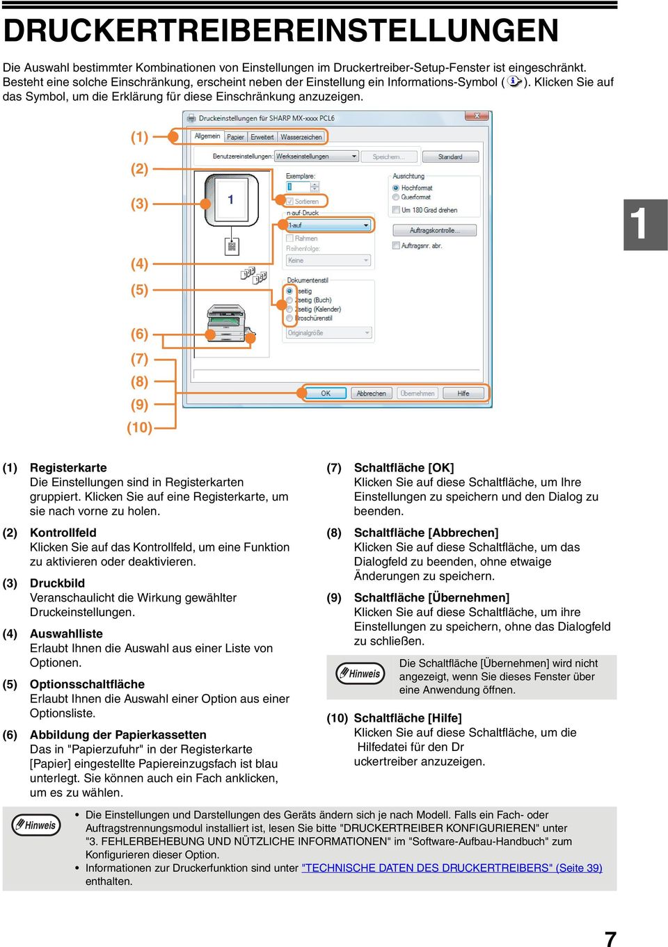 () () (3) (4) (5) (6) (7) (8) (9) (0) () Registerkarte Die Einstellungen sind in Registerkarten gruppiert. Klicken Sie auf eine Registerkarte, um sie nach vorne zu holen.