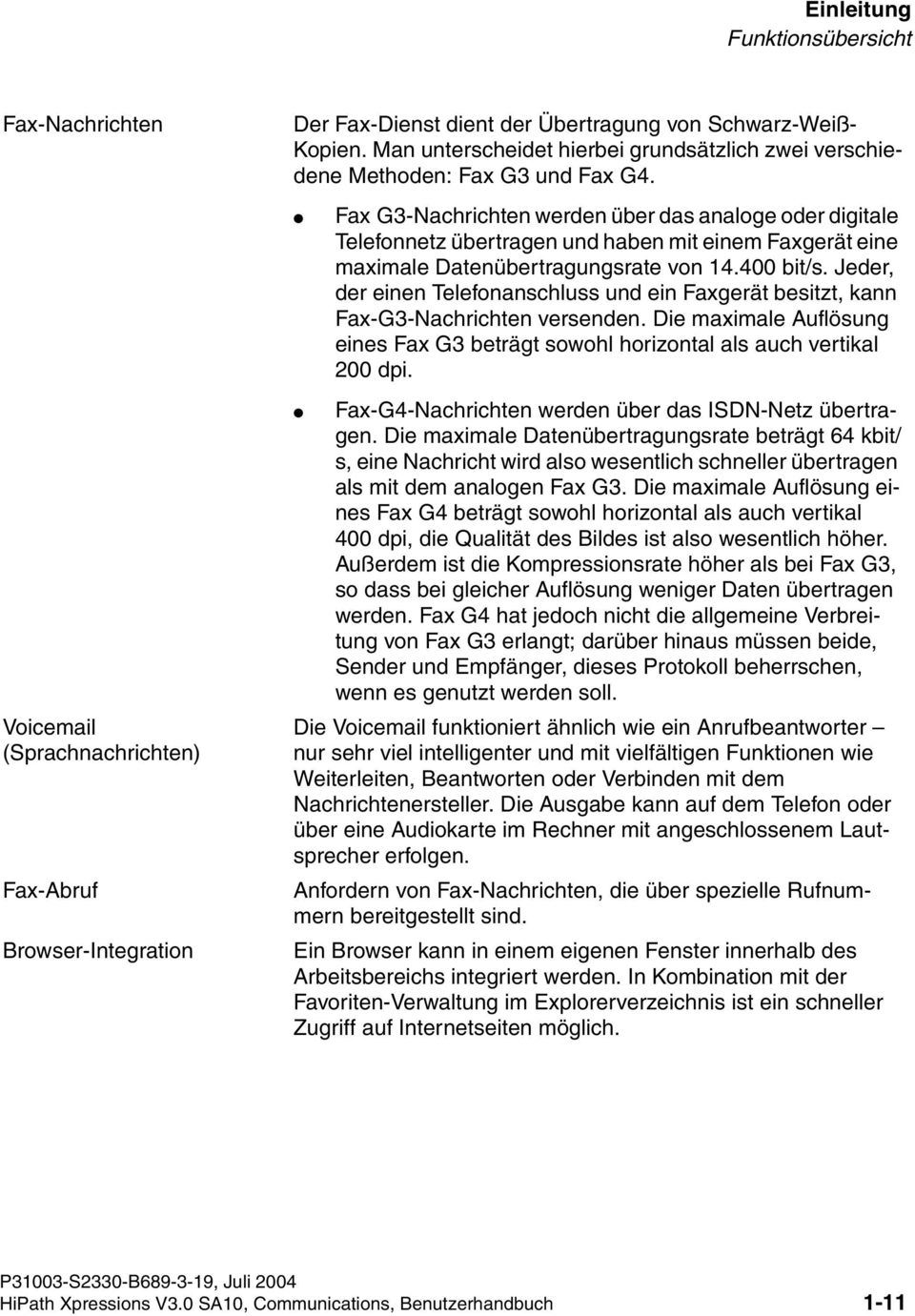 Fax G3-Nachrichten werden über das analoge oder digitale Telefonnetz übertragen und haben mit einem Faxgerät eine maximale Datenübertragungsrate von 14.400 bit/s.