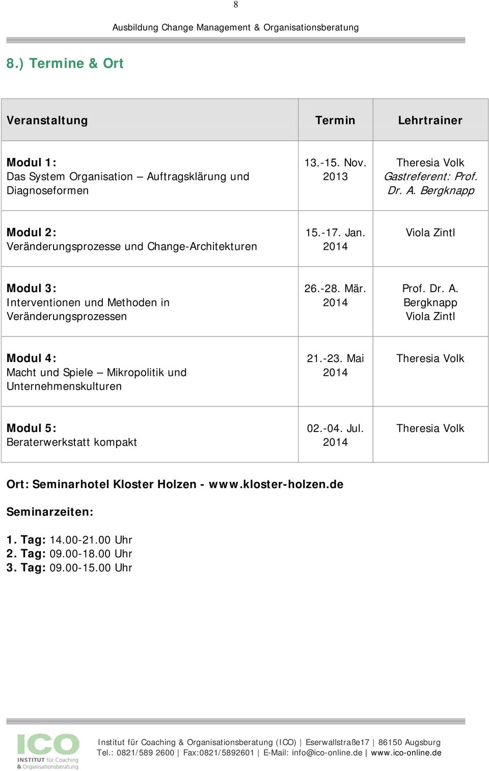 Mär. 2014 Prof. Dr. A. Bergknapp Viola Zintl Modul 4: Macht und Spiele Mikropolitik und Unternehmenskulturen 21.-23.