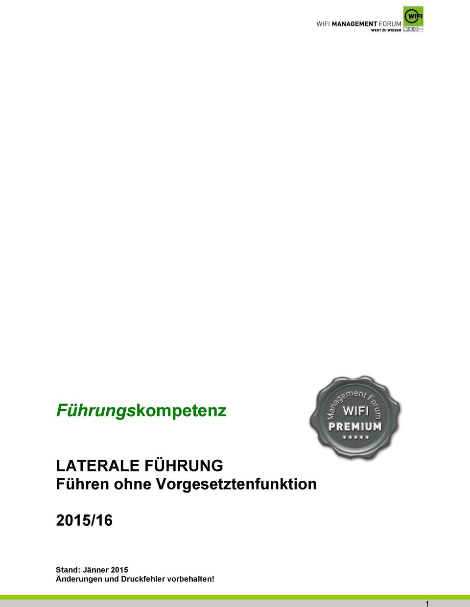 Vorgesetztenfunktion 2015/16