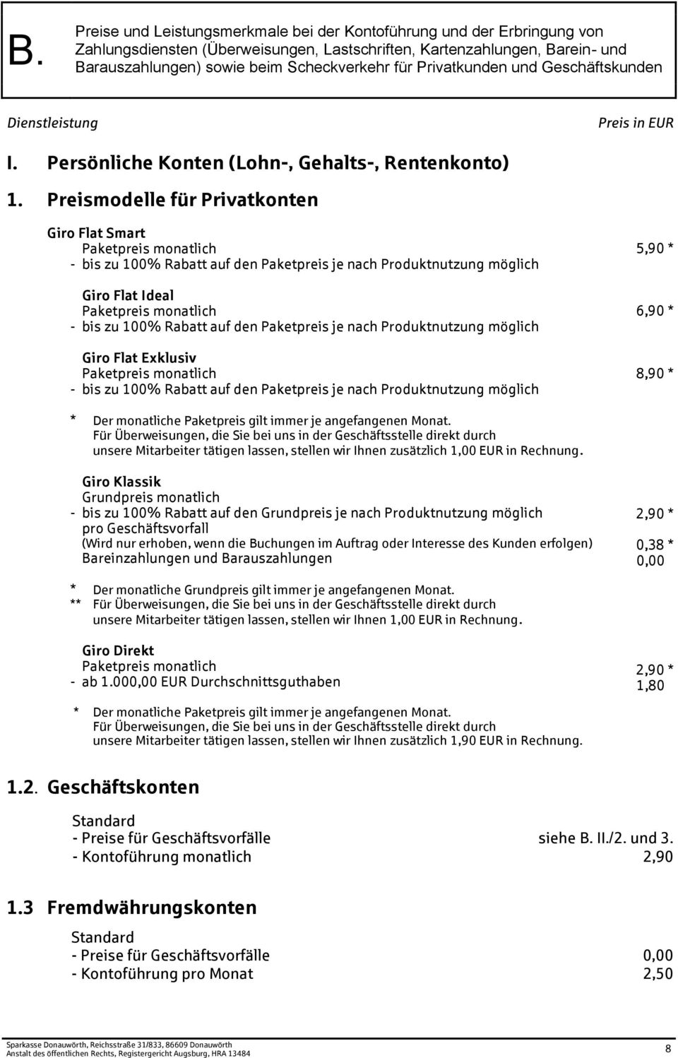 den Paketpreis je nach Produktnutzung möglich Giro Flat Exklusiv Paketpreis monatlich - bis zu 100% Rabatt auf den Paketpreis je nach Produktnutzung möglich 5,90 * 6,90 * 8,90 * * Der monatliche