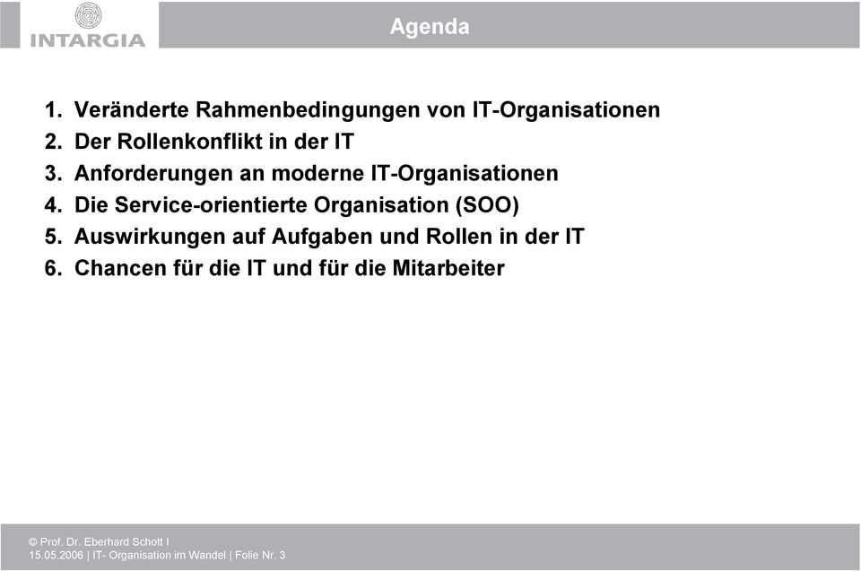 Die Service-orientierte Organisation (SOO) 5.
