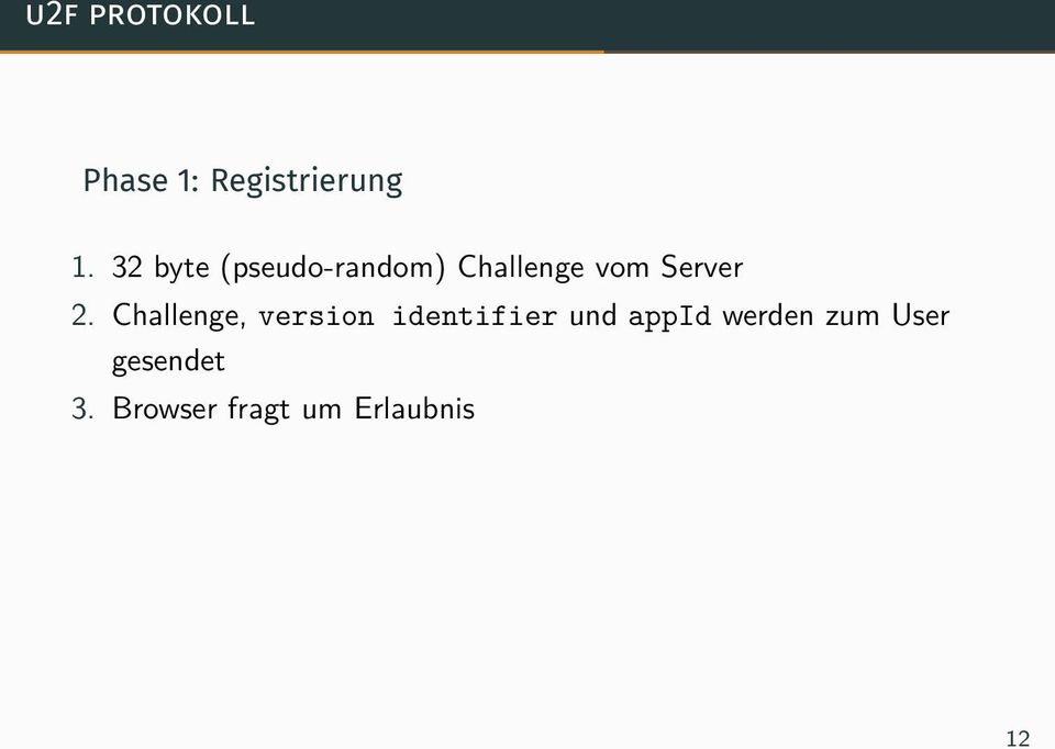 Challenge, version identifier und appid werden