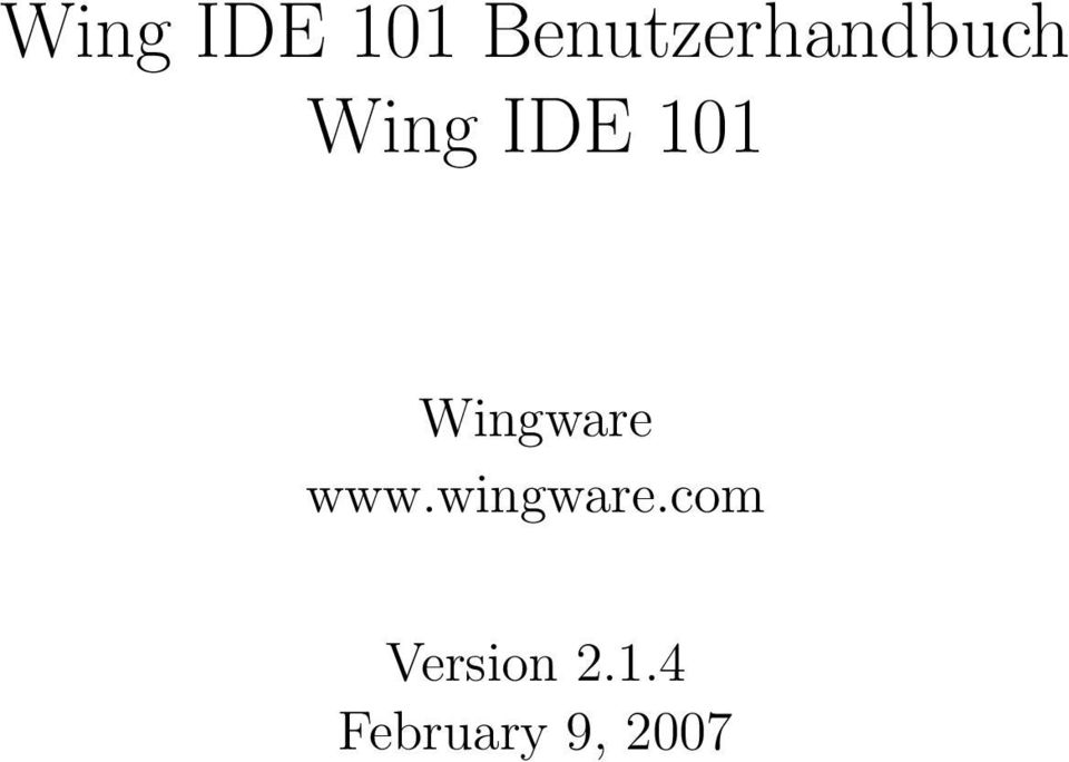 Wingware www.wingware.