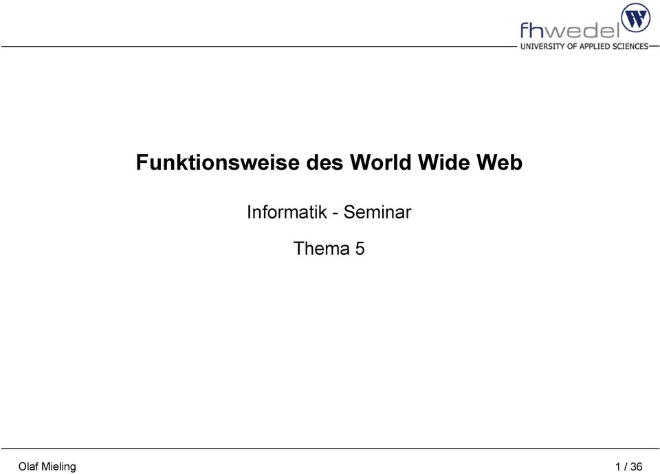 Web Informatik -