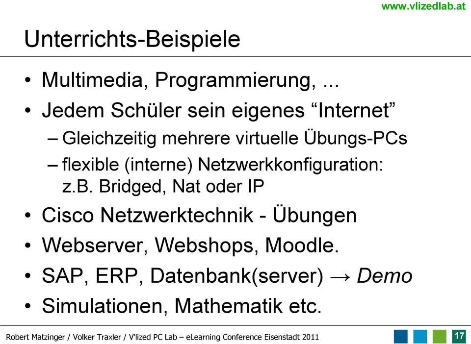 Netzwerkkonfiguration: z.b.