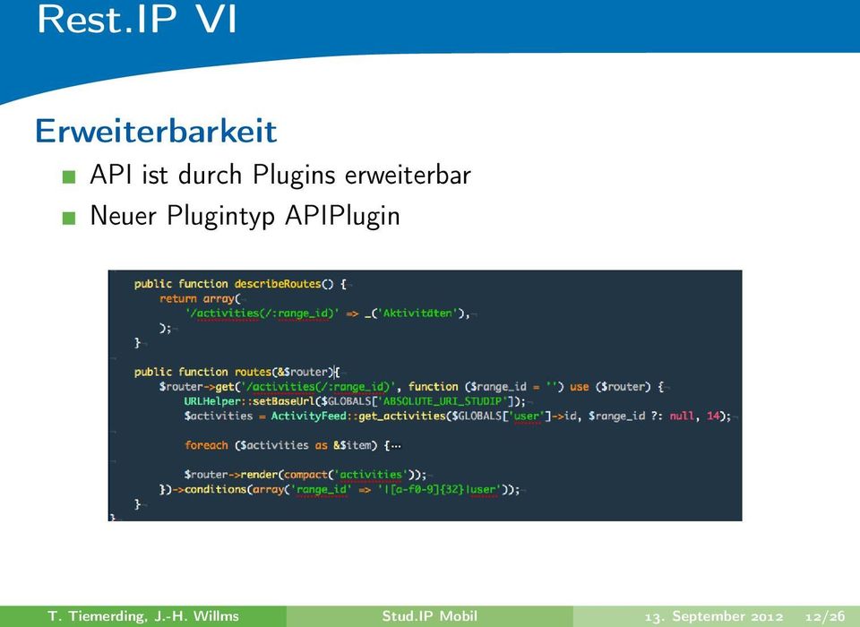 Plugintyp APIPlugin T. Tiemerding, J.