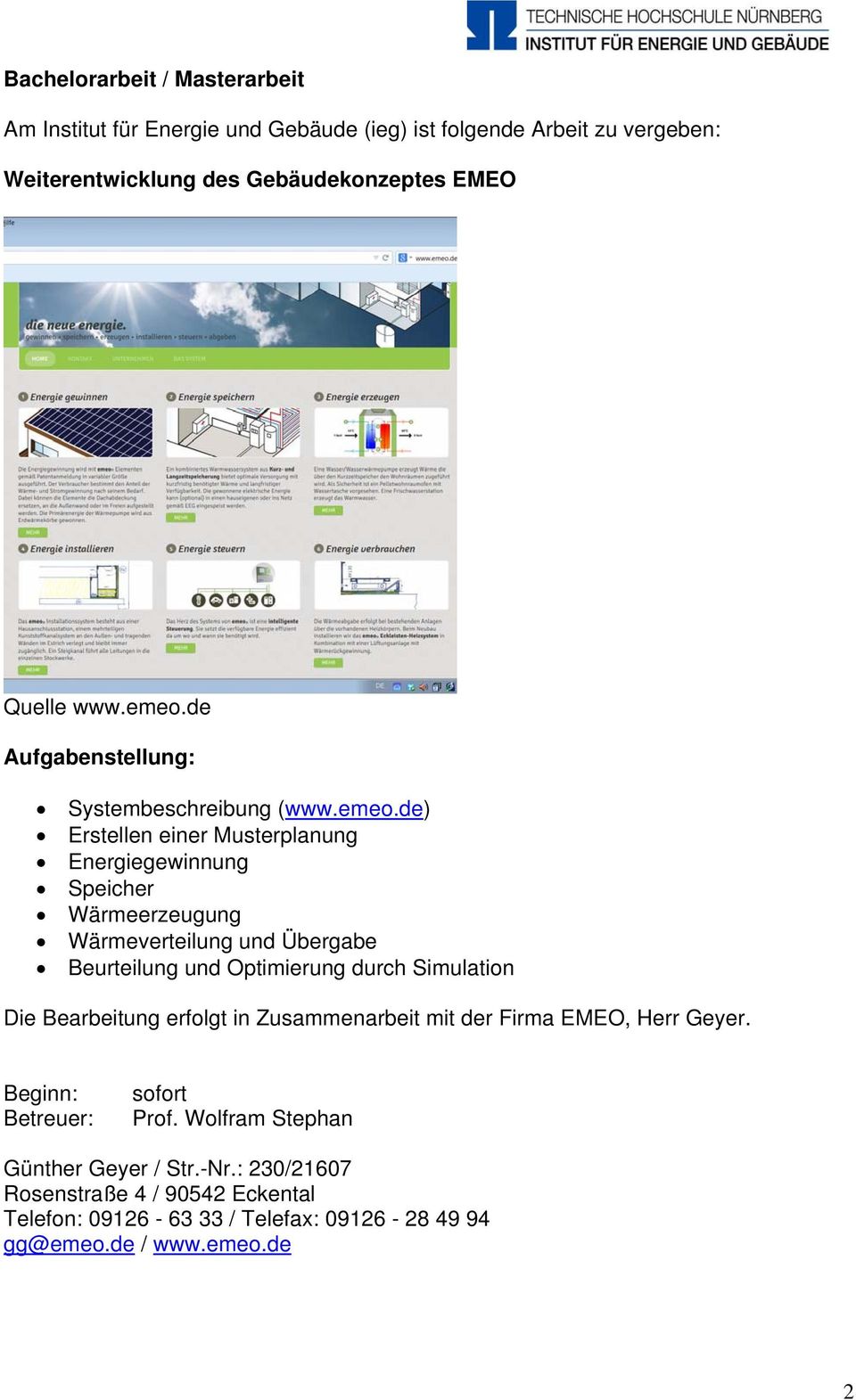 de) Erstellen einer Musterplanung Energiegewinnung Speicher Wärmeerzeugung Wärmeverteilung und Übergabe Beurteilung und