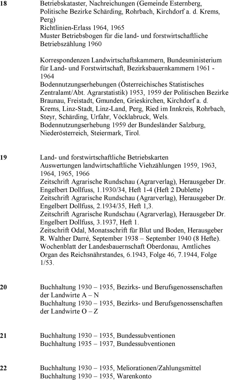 Forstwirtschaft, Bezirksbauernkammern 1961-1964 Bodennutzungserhebungen (Österreichisches Statistisches Zentralamt/Abt.