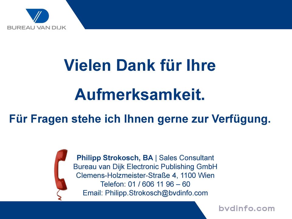 Philipp Strokosch, BA Sales Consultant Bureau van Dijk Electronic