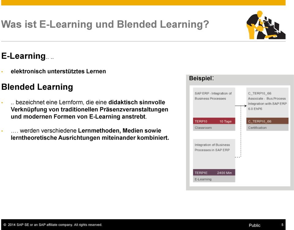 Präsenzveranstaltungen und modernen Formen von E-Learning anstrebt.
