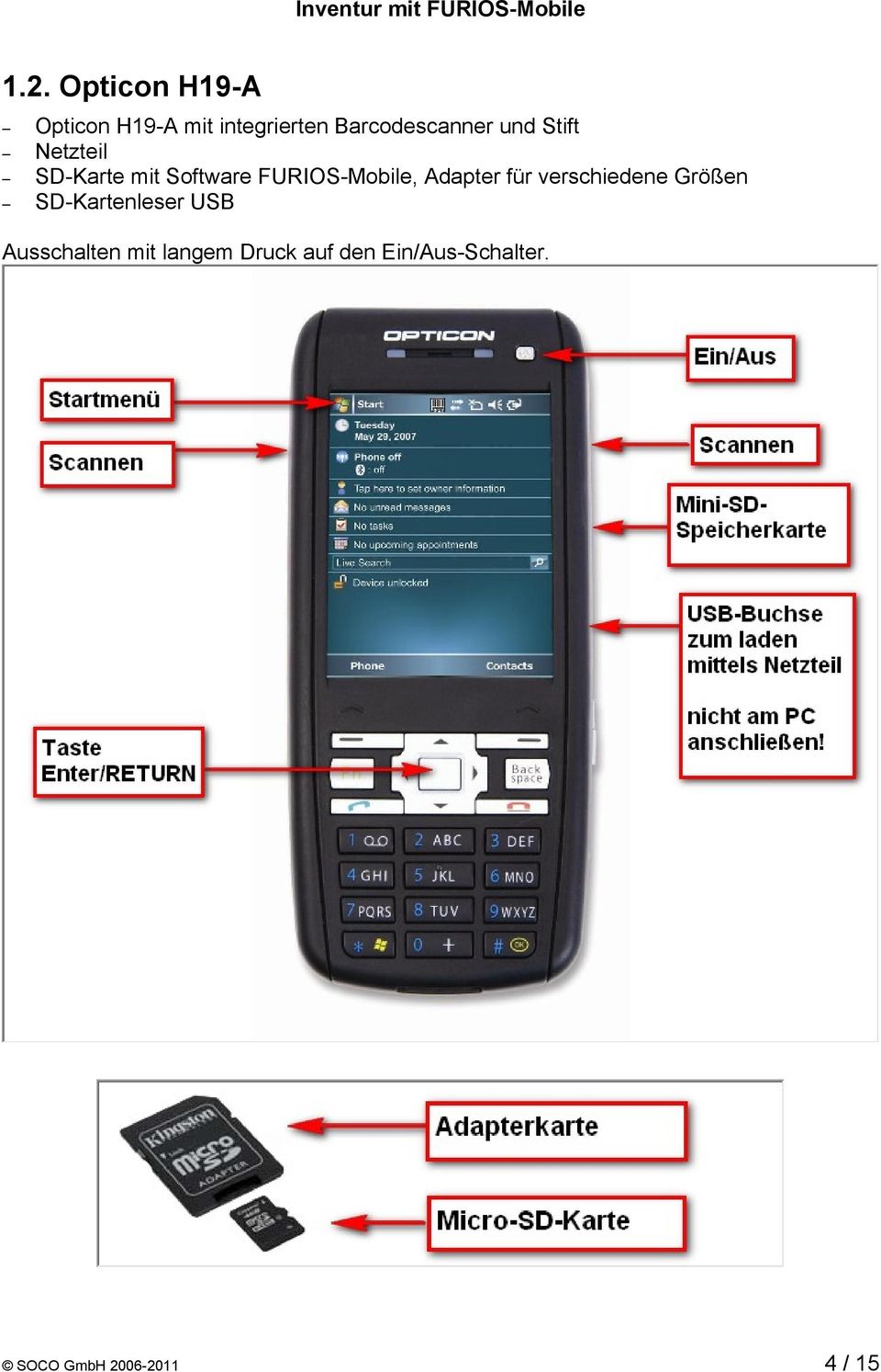 FURIOS-Mobile, Adapter für verschiedene Größen SD-Kartenleser