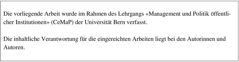 der Universität Bern verfasst.