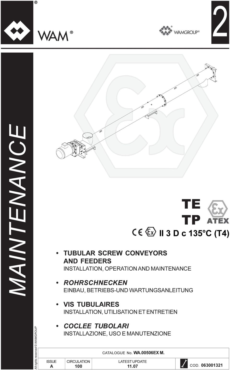 INSTALLATION, UTILISATION ET ENTRETIEN All rights reserved WAMGROUP ISSUE A COCLEE TUBOLARI