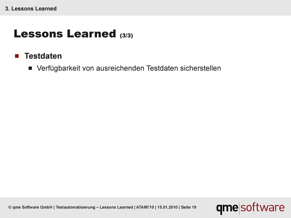 Testdaten sicherstellen qme Software GmbH