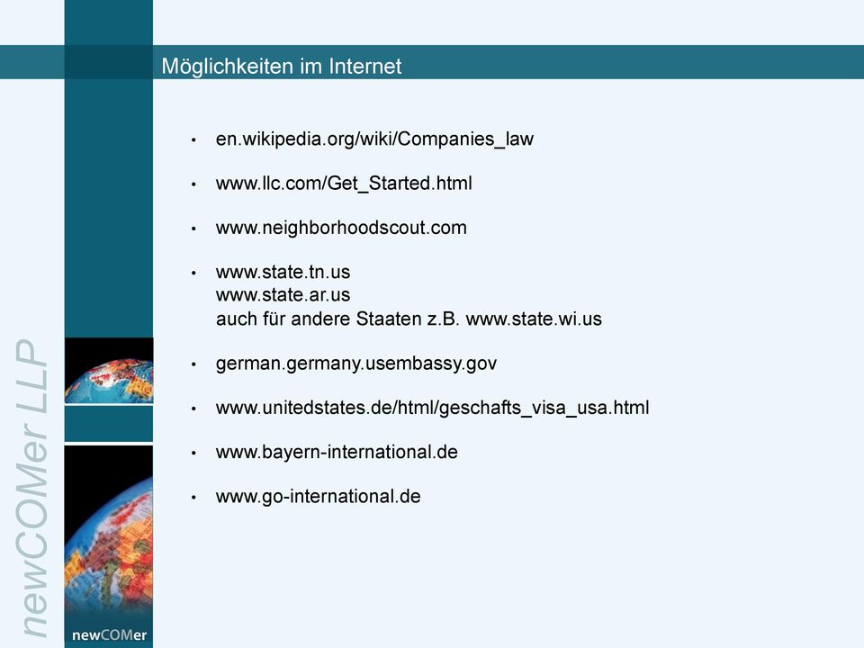 b. www.state.wi.us LLP german.germany.usembassy.gov www.unitedstates.