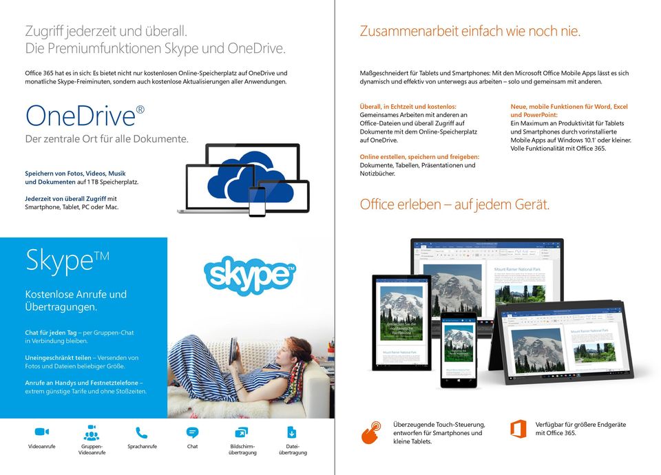 Maßgeschneidert für Tablets und Smartphones: Mit den Microsoft Office Mobile Apps lässt es sich dynamisch und effektiv von unterwegs aus arbeiten solo und gemeinsam mit anderen.