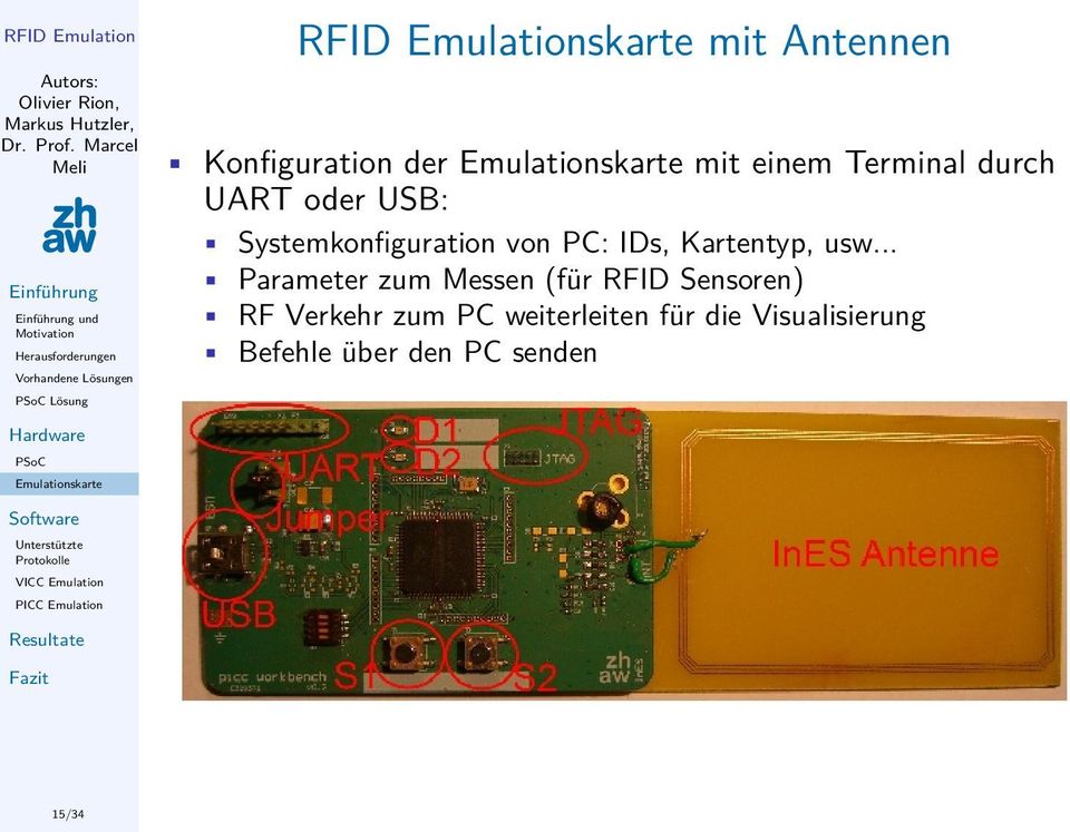.. Parameter zum Messen (für RFID Sensoren) RF Verkehr zum PC